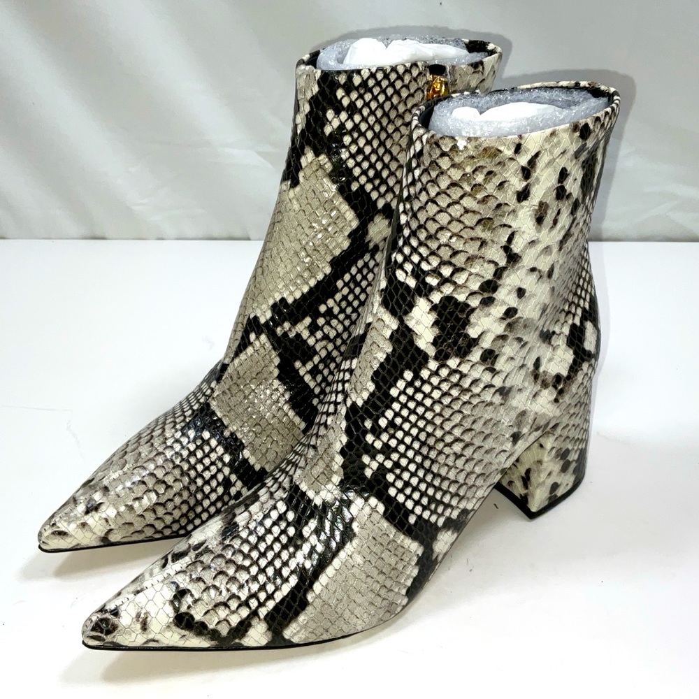 NWOB Women’s Massimo Matteo Leather Python Print Pointed Toe Ankle‎ Booties 6M